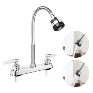 Grifería Doble Mando Mezclador Flexible Para Lavaplatos. Consumo 6 l/min