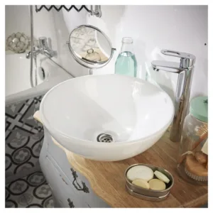 Lavamanos de Sobreponer Porcelana Circular 40 Cm Sensi Dacqua